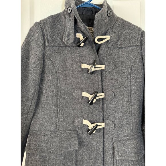 Banana Republic Gray Wool Blend  Coat XS Toggle Closure Pockets High Collar Warm - Picture 2 of 9